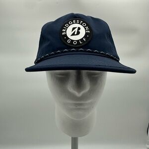 Bridgestone Golf Rope Cap Navy SnapBack 100% Polyester Dad‎ Hat